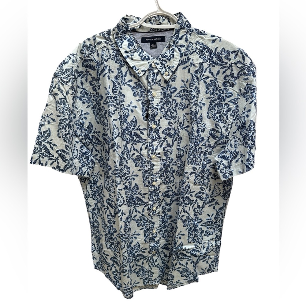Tommy Hilfiger Men’s 2XL Hawaiian Floral Print Aloha Shirt NWT